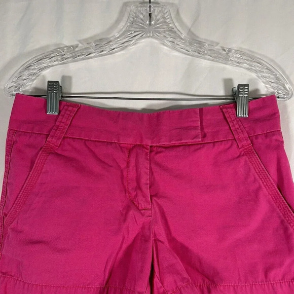 J. Crew Shorts Womens 2 Pink Chino Zip Button Classic Twill City Fit 100% Cotton - Picture 2 of 7